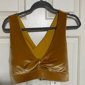 Fabletics Velvet Twist Crop Top - Gold